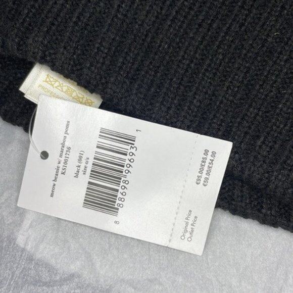 Kate Spade New York meow marabou pompom beanie black - Picture 5 of 5